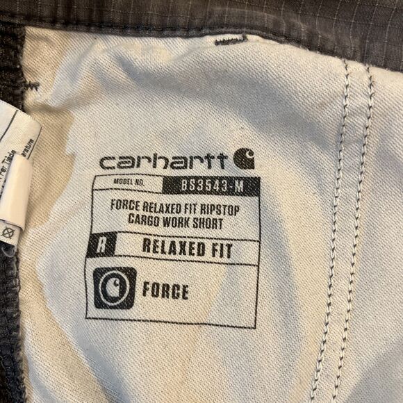 Carhartt Force Cargo Shorts Men’s Size 46 Relaxed Fit Grey Workwear BS3543-M - Picture 8 of 10